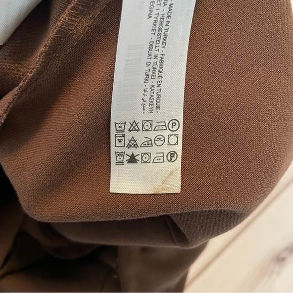 Bershka Slouchy Dad Tailored Pants Womens 4 Brown Straight Leg Career Academia - Picture 15 of 15